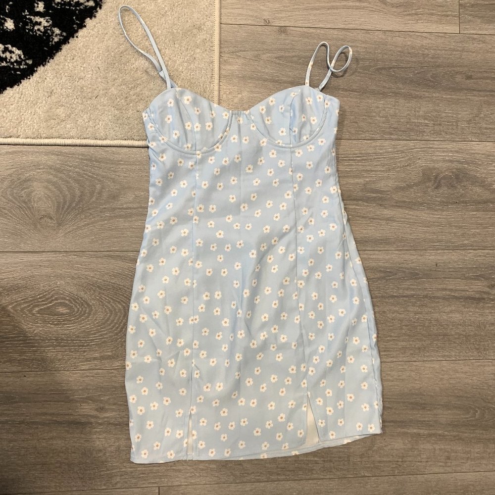 Princess Polly Blue Daisy Floral Mini Dress - Picture 2 of 3